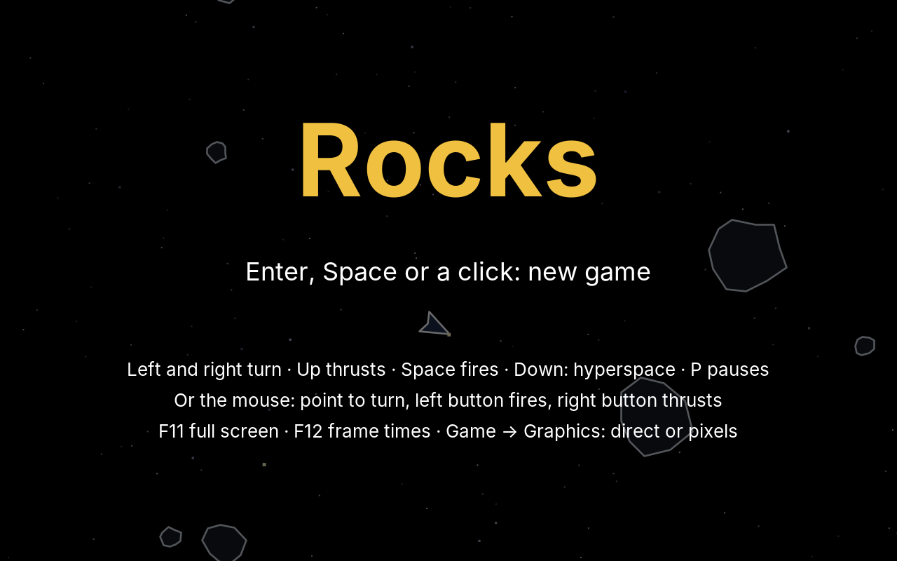 The title screen, where the computer plays