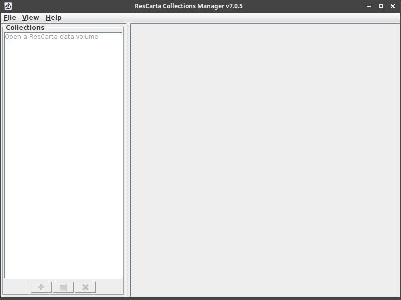 ResCarta Collections manager Tool - start