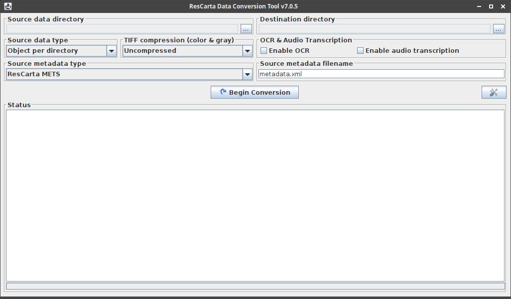 ResCarta Data Conversion Tool - start