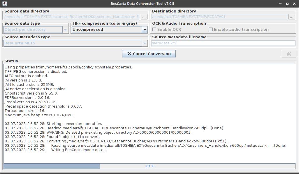 ResCarta Data Conversion Tool - conversion