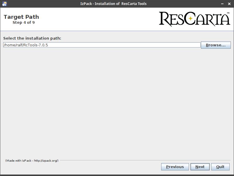 ResCarta installer step 4