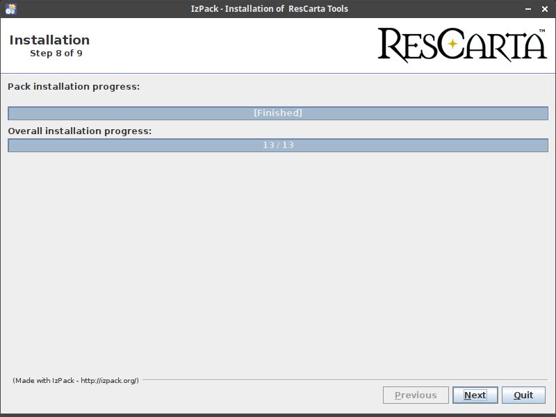 ResCarta installer step 8