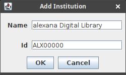 ResCarta Metadata Creation Tool - Add Source Institution