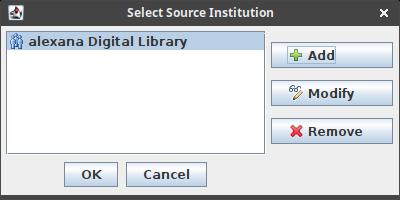 ResCarta Metadata Creation Tool - Select Source Institution